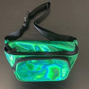 Lucky To You Fanny Pack; Psychedelic Metallic Green Fanny Pack - Adjustable